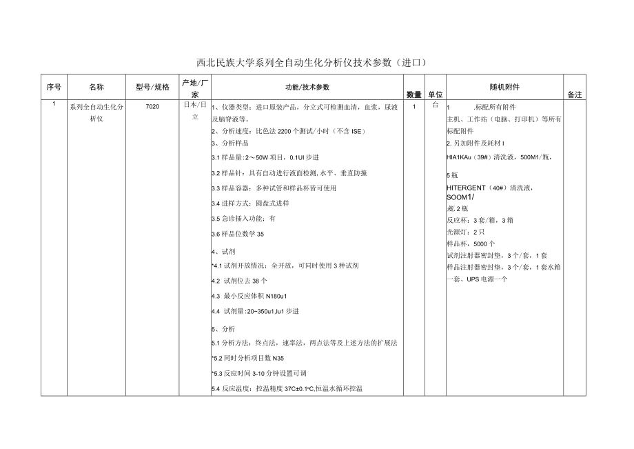 西北民族大学系列全自动生化分析仪技术参数进口.docx_第1页