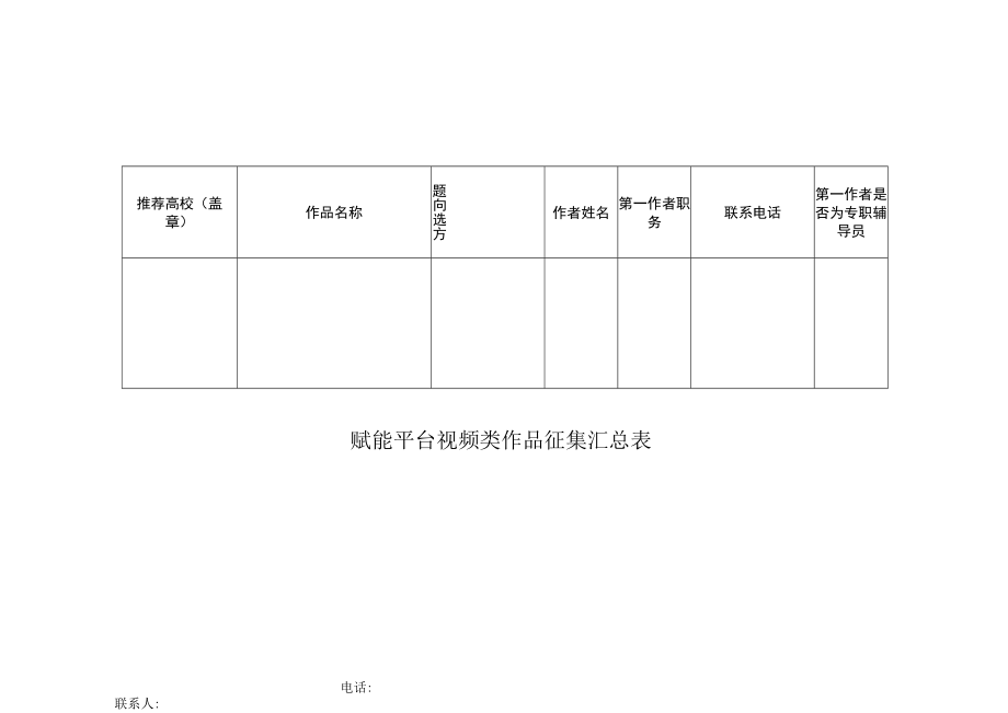 赋能平台视频类作品征集汇总表.docx_第1页