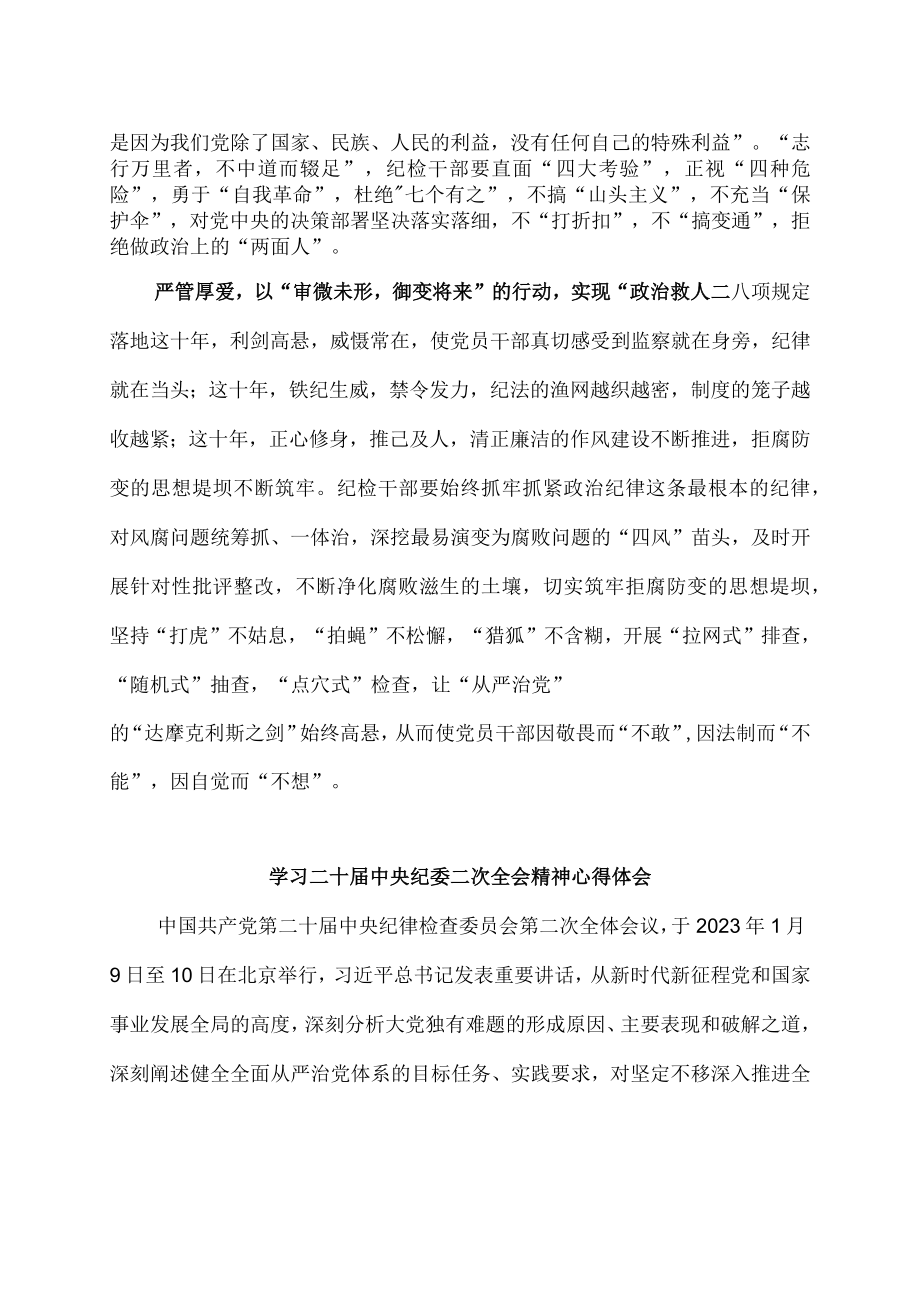 贯彻落实二十届中央纪委二次全会精神心得体会3篇.docx_第2页