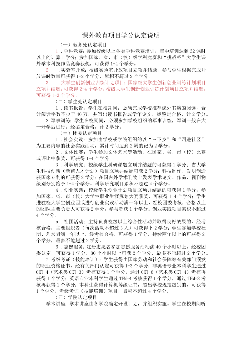 课外教育项目学分认定说明.docx_第1页