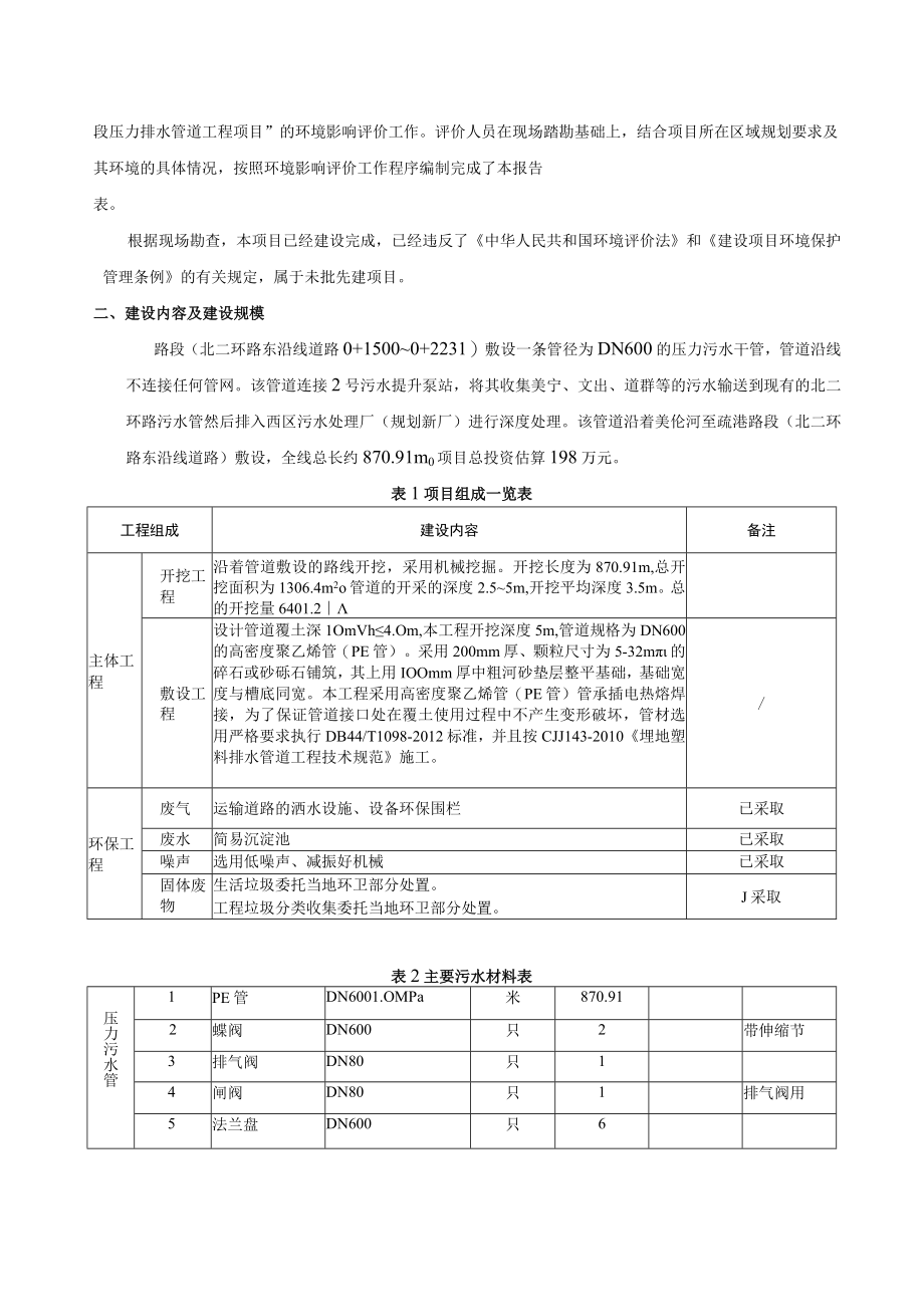 路段压力排水管道工程项目环评报告.docx_第3页