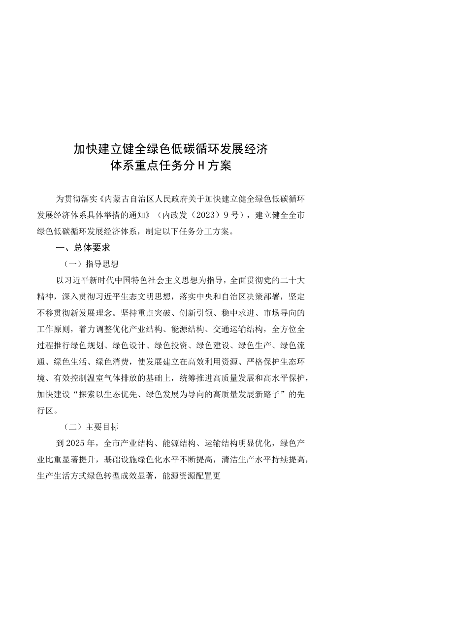 鄂尔多斯市加快建立健全绿色低碳循环发展经济体系重点任务分工方案.docx_第2页