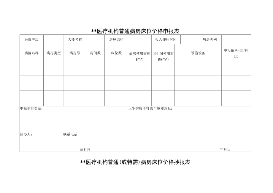 金华市公立医疗机构普通病房床位分类条件表.docx_第3页