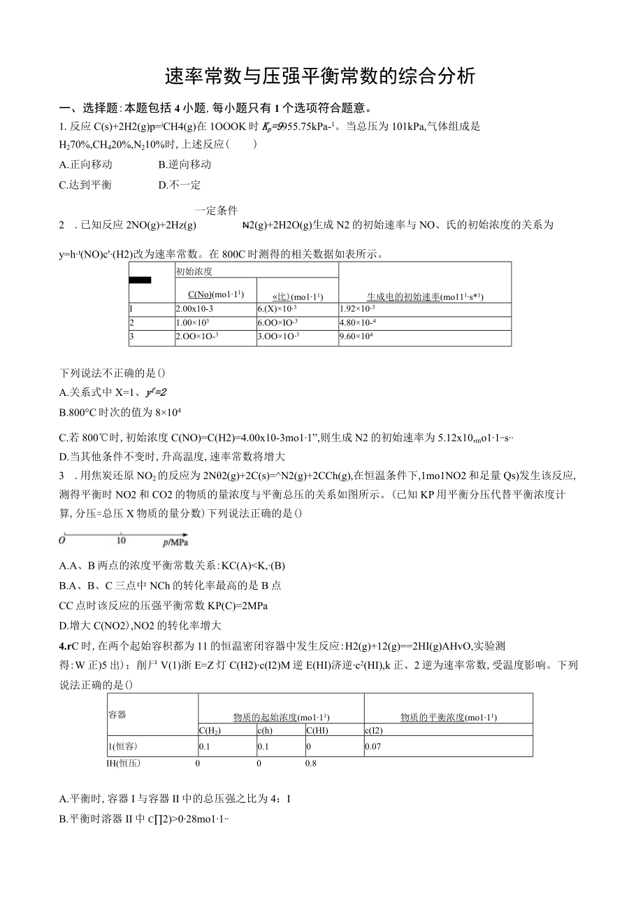 速率常数与压强平衡常数的综合分析.docx_第1页