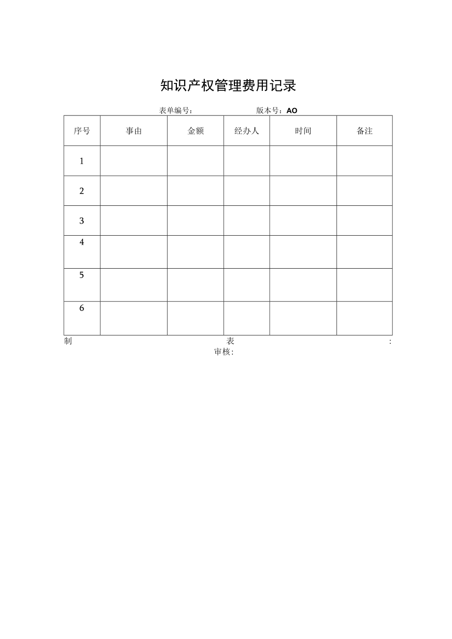 004知识产权管理费用记录.docx_第1页