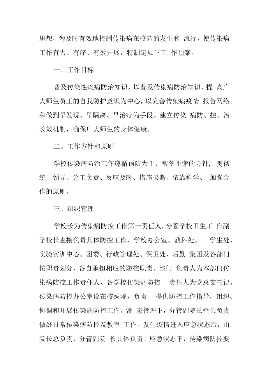 2023中小学学校预防传染病防治应急预案.docx_第2页