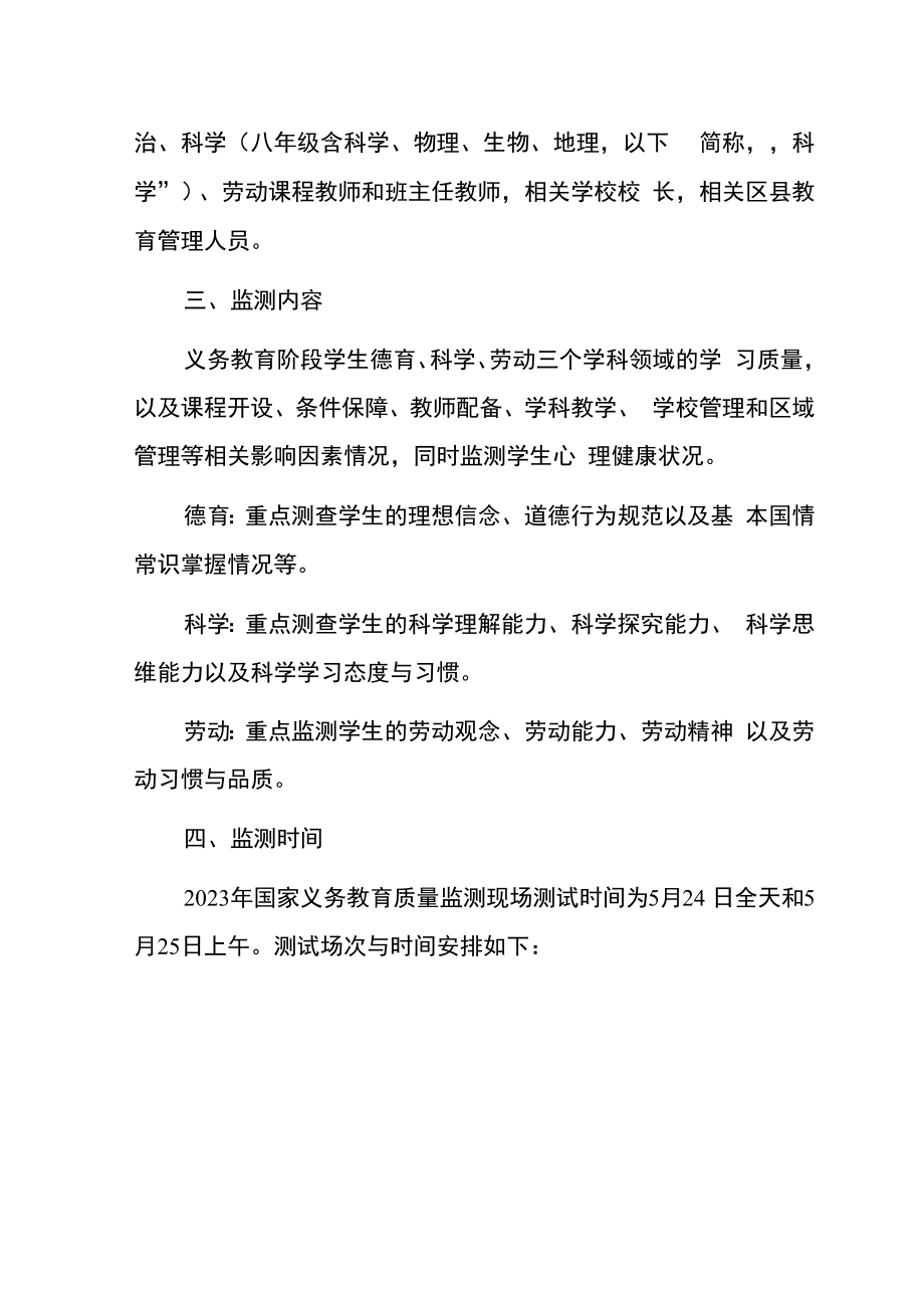 2023学校迎接国家义务教育质量监测告级家长书.docx_第3页