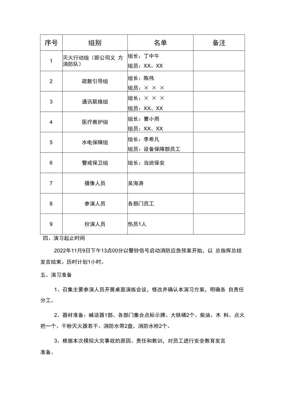 2023年消防宣传月和119消防宣传日活动材料之仓库火灾消防演练方案及脚本完整版含附件可直接修改使用.docx_第2页