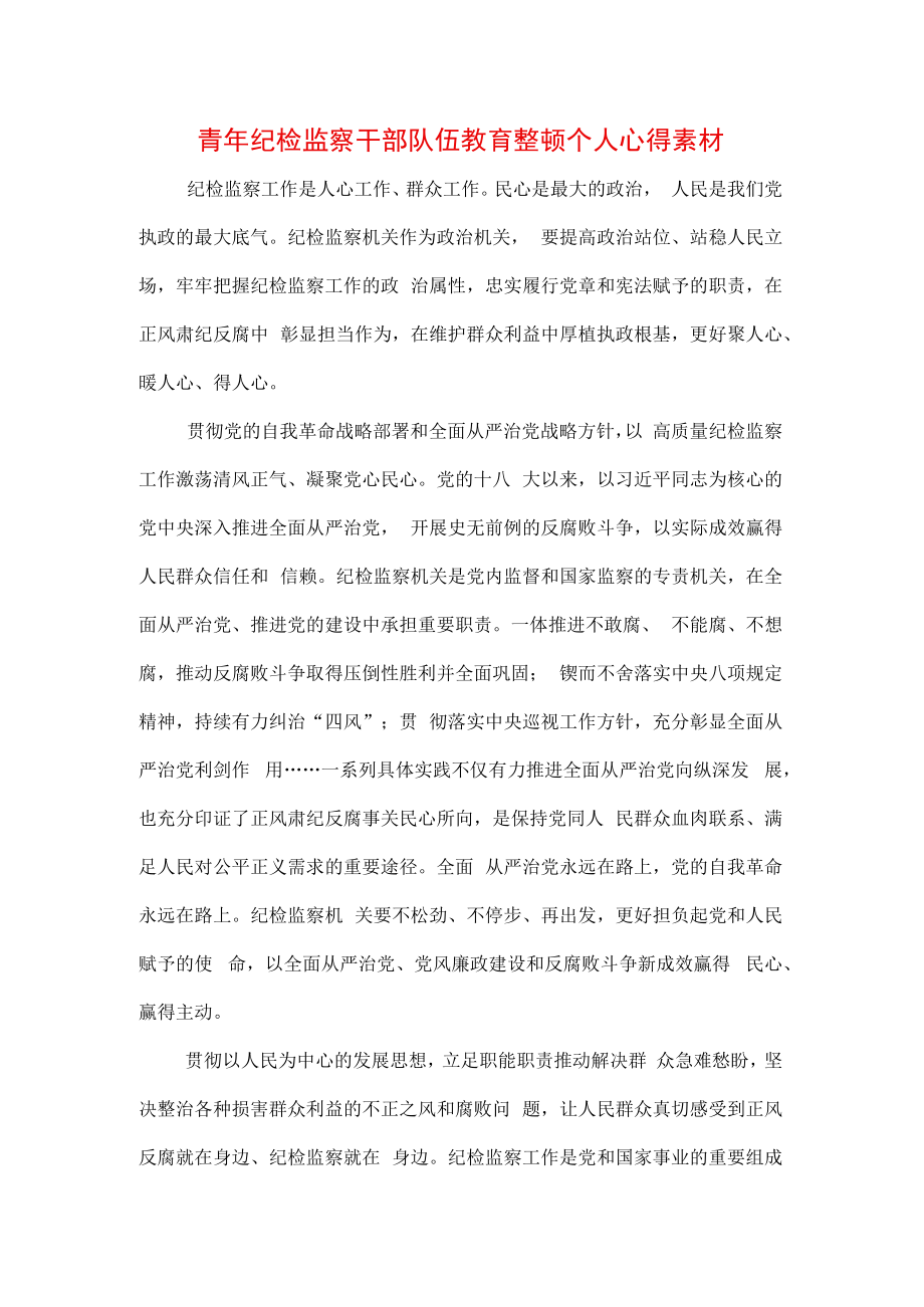 2023年纪检监察干部队伍纪律教育整顿专题学习心得三篇.docx_第1页