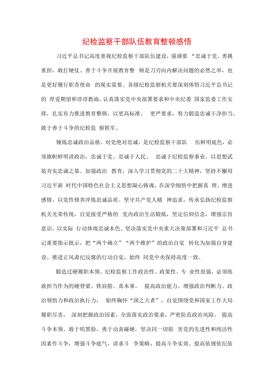 2023年纪检监察干部队伍纪律教育整顿专题学习心得三篇.docx_第3页