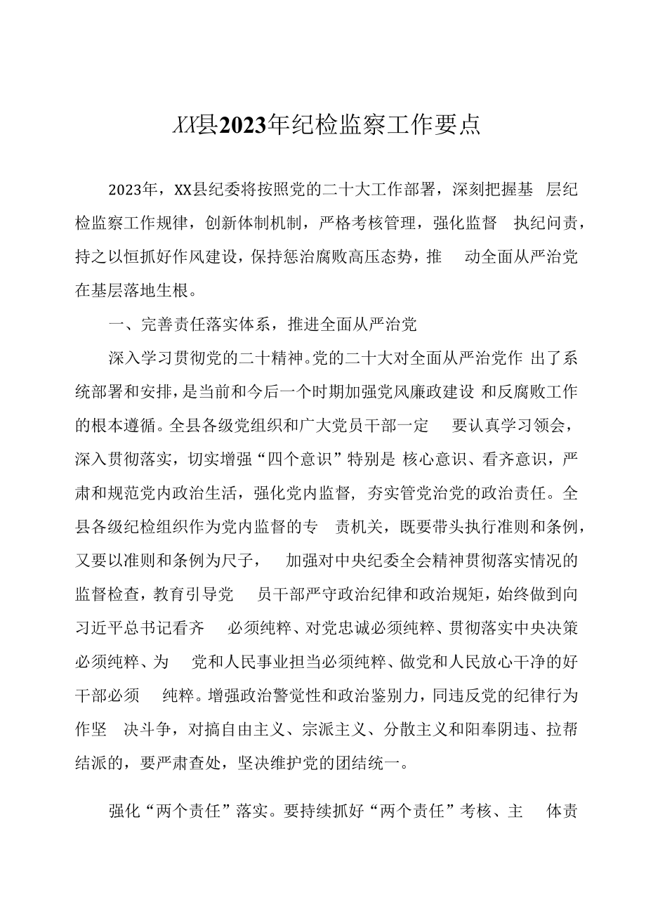 2023年纪检监察工作要点两篇.docx_第1页