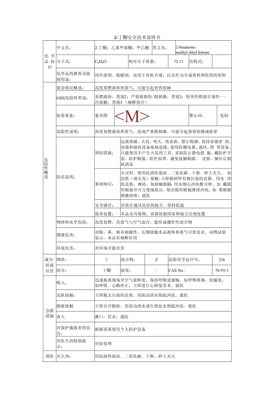 2丁酮的安全技术说明书.docx_第1页