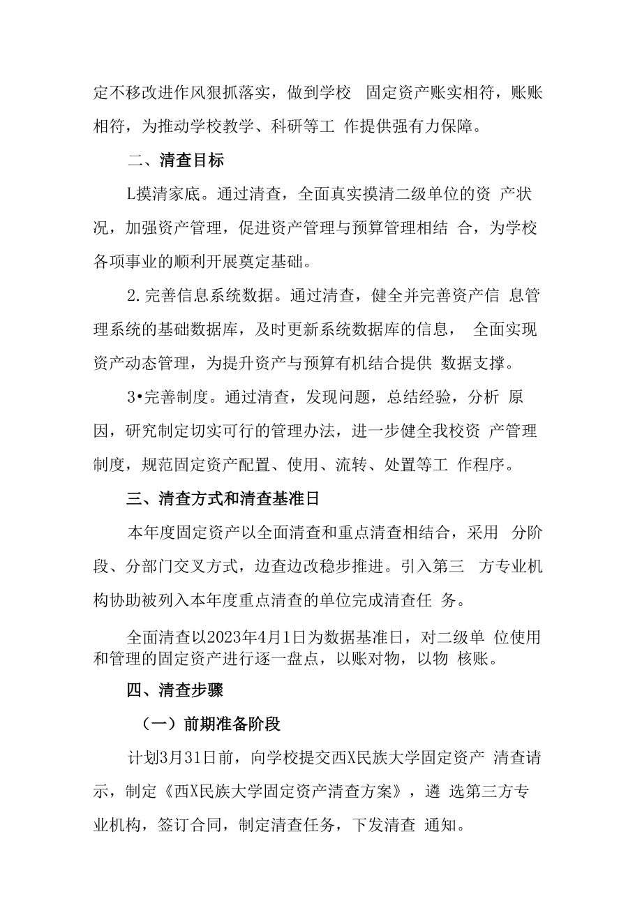 XXXXXX民族大学2023年固定资产清查方案.docx_第2页