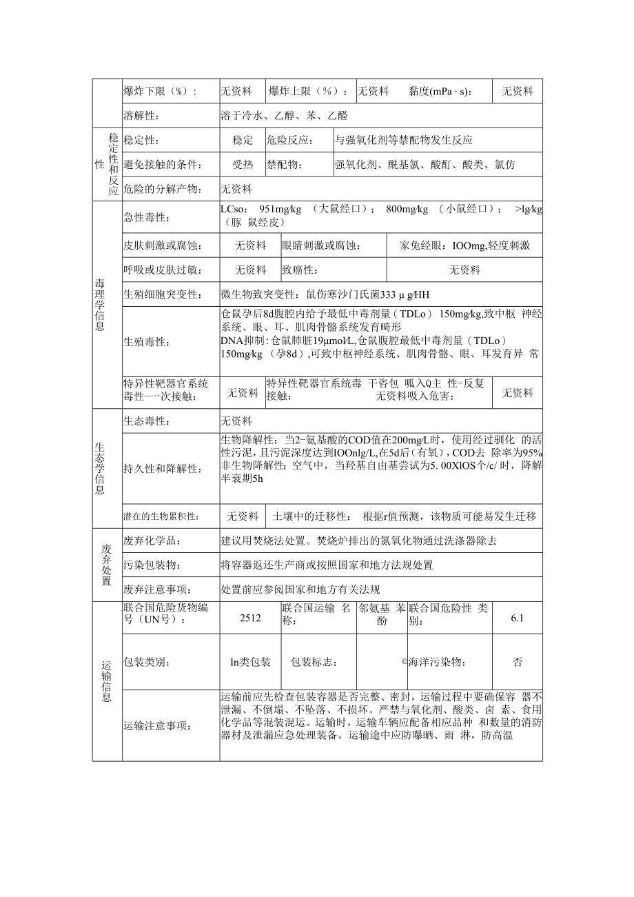 2氨基苯酚的安全技术说明书.docx_第3页