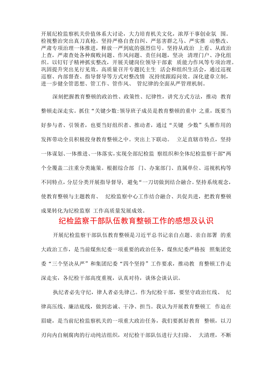 3篇2023年纪检监察干部队伍纪律教育整顿个人学习心得领悟.docx_第2页