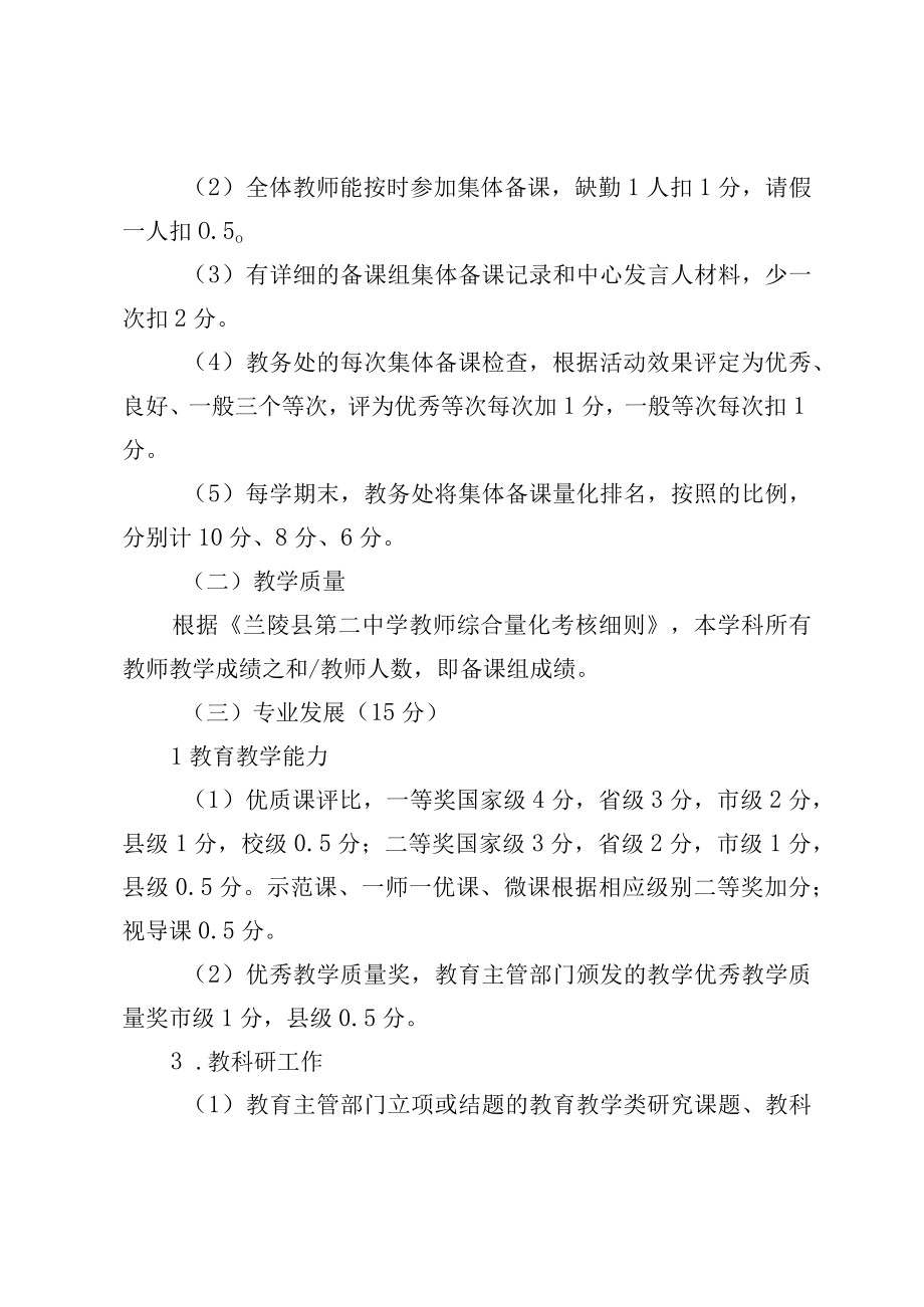 XX学校备课组教研组量化考核管理办法.docx_第2页