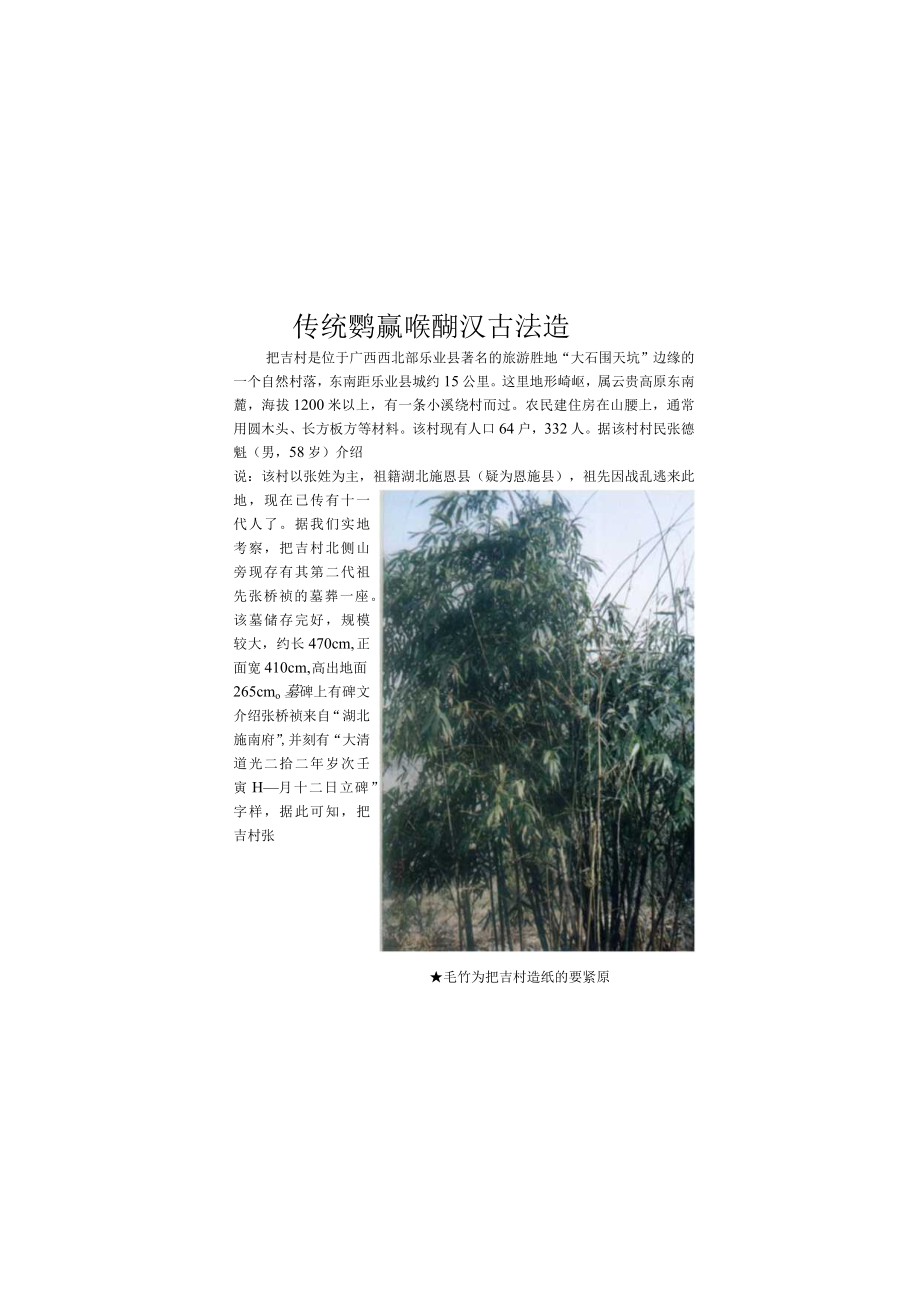 传统与创新：把吉高山汉古法造纸与旅游开发研究.docx_第1页