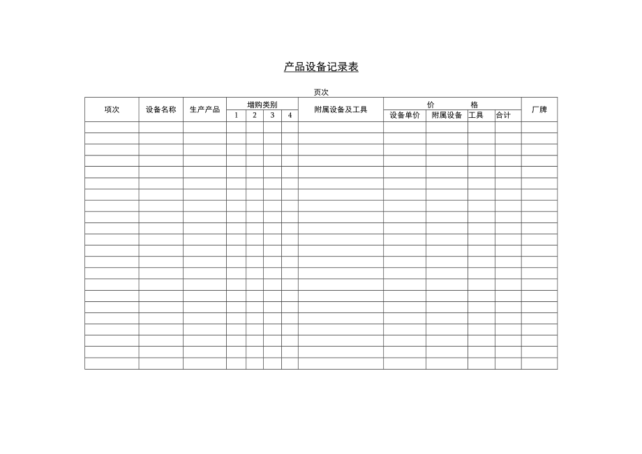 产品设备记录表.docx_第1页