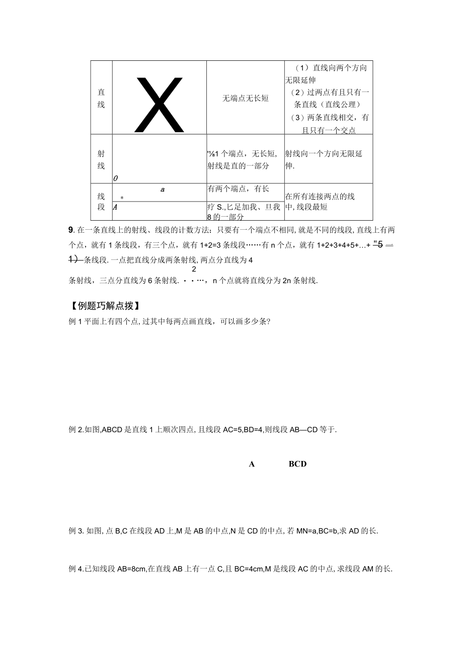 初一线段射线直线的知识点及提高.docx_第2页