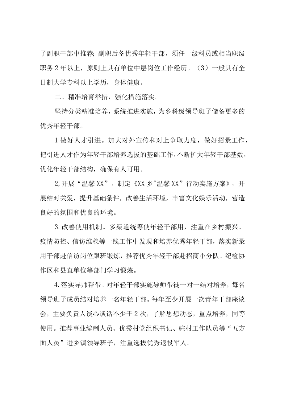 XX乡关于进一步统筹做好优秀年轻干部使用培养工作的实施方案.docx_第3页