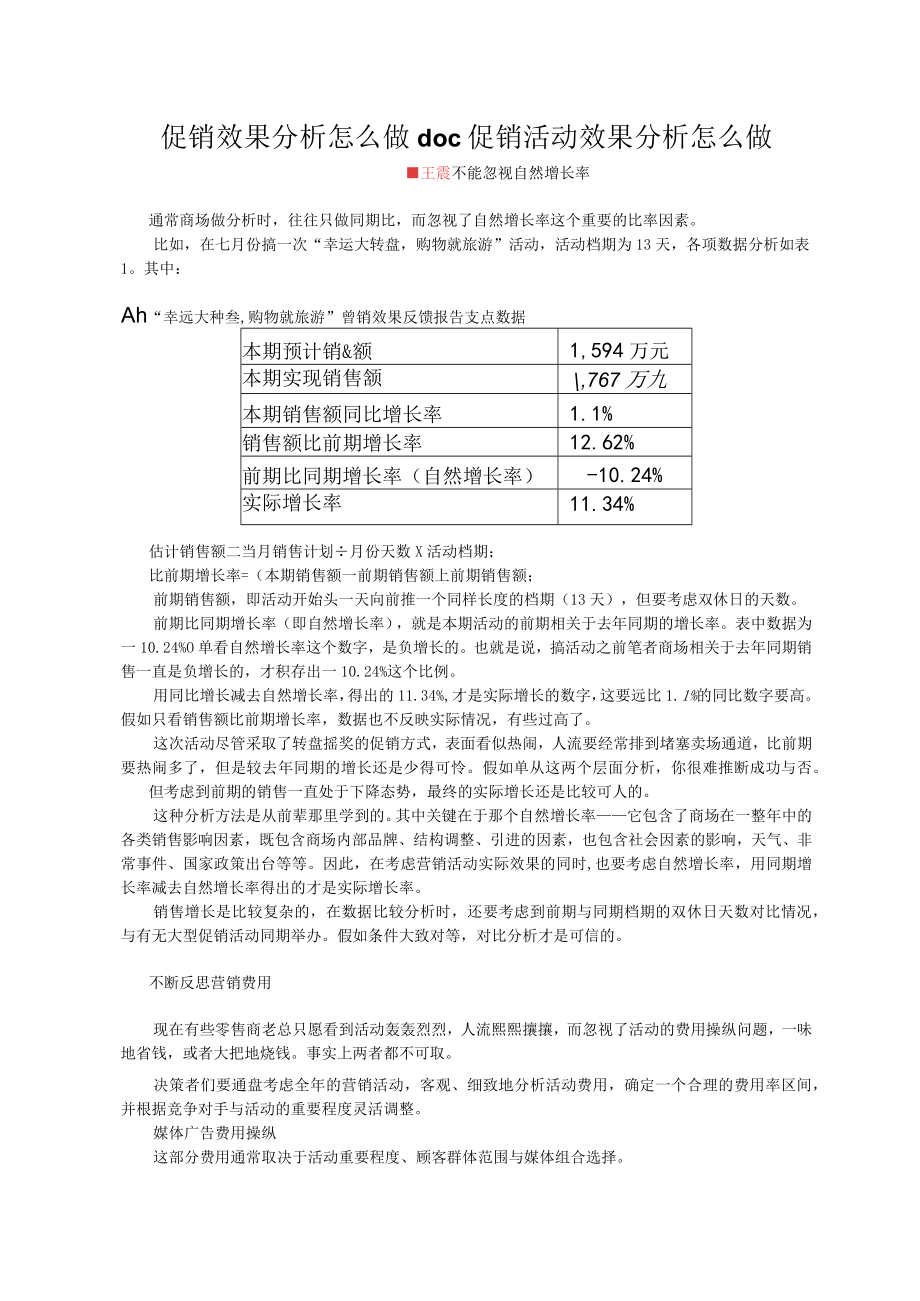 促销效果分析怎么做doc促销活动效果分析怎么做.docx_第1页