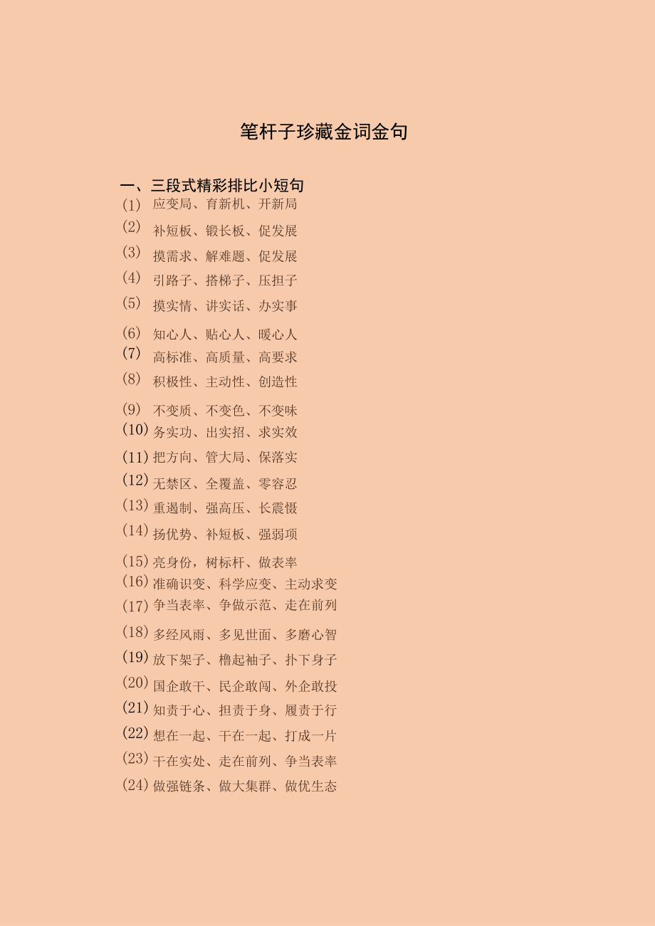 写作素材笔杆子珍藏金词金句.docx_第1页