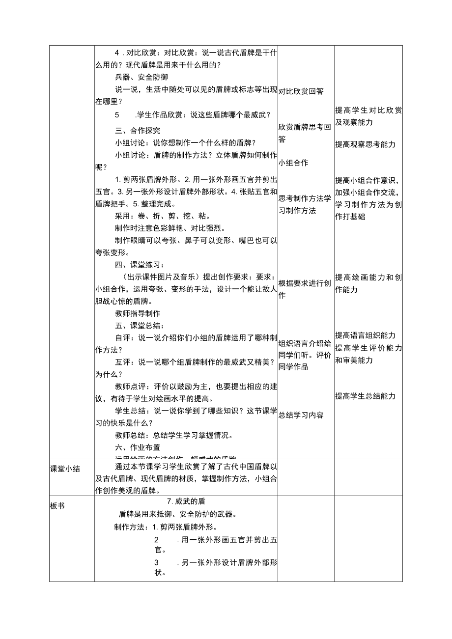 人美版美术三年级下册第七课《威武的盾牌》教案.docx_第2页