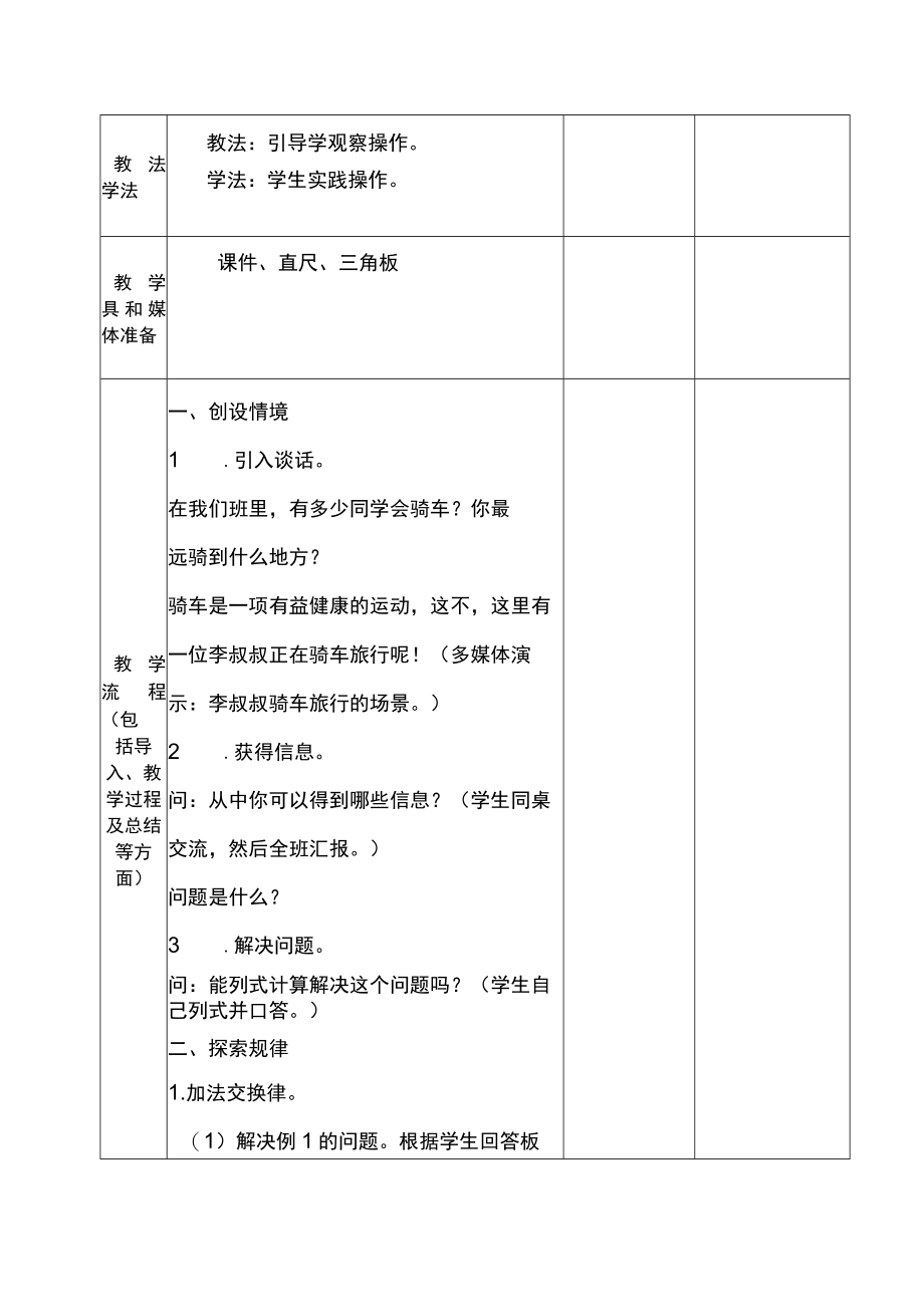 加法交换律和结合律教师集体备课表.docx_第2页