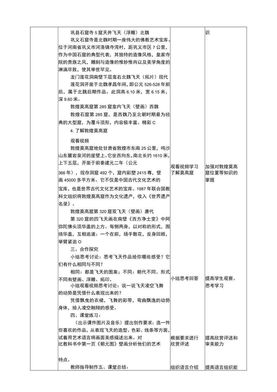 人美版美术四年级上册第六课《飞天（一）》教案.docx_第2页