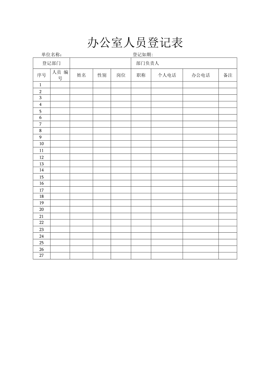 办公室人员登记表.docx_第1页