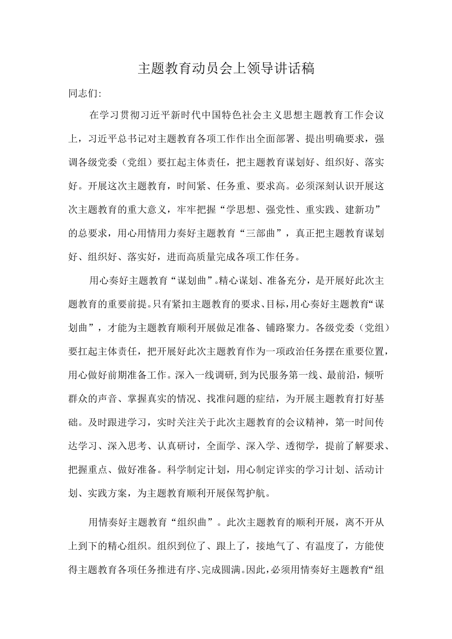 主题教育动员会上领导讲话稿.docx_第1页