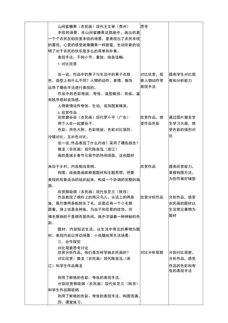 人美版 美术 四年级下册 第十五课《学画农民画》教案.docx_第2页