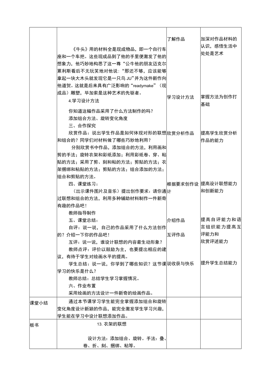 人美版 美术 四年级下册 第十三课《衣架的联想》教案.docx_第2页