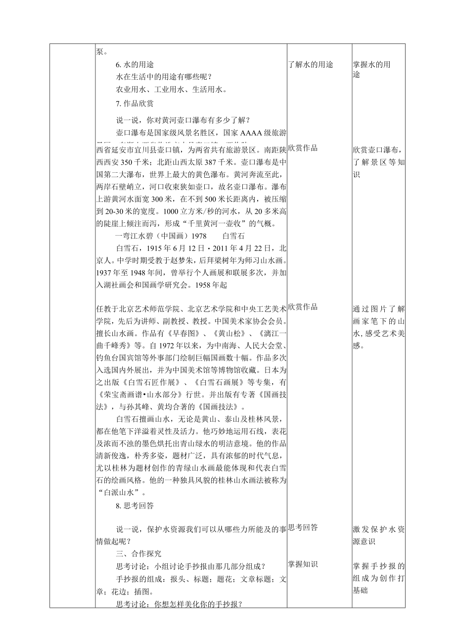 人美版美术四年级下册第七课《生命之源——水》教案.docx_第2页