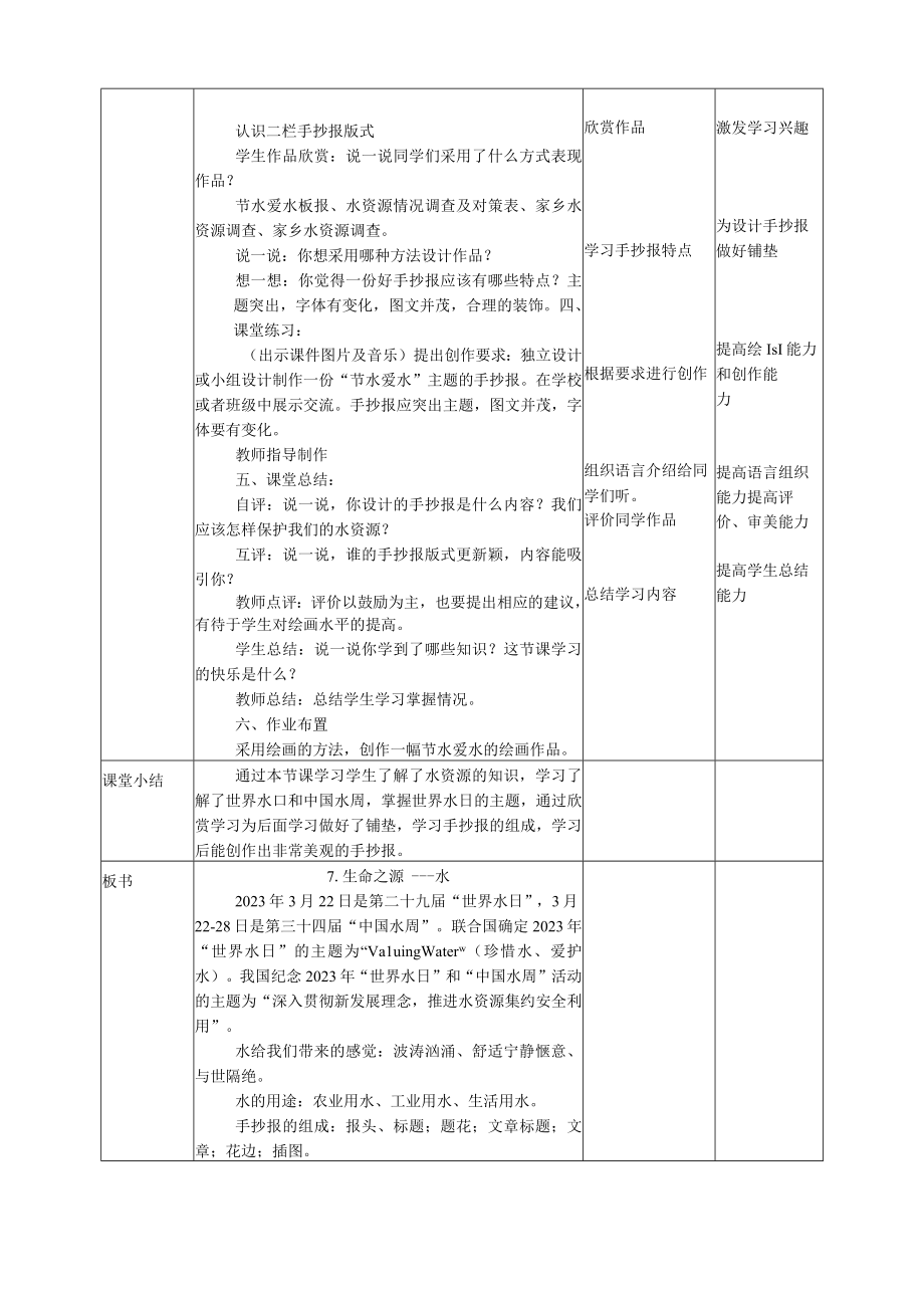 人美版美术四年级下册第七课《生命之源——水》教案.docx_第3页