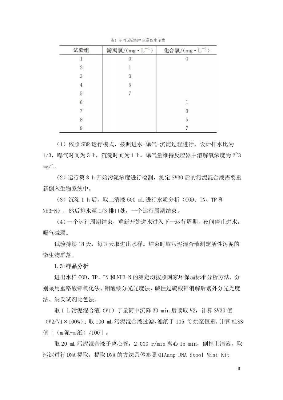 余氯对污水处理厂生化系统影响定量研究.doc_第3页