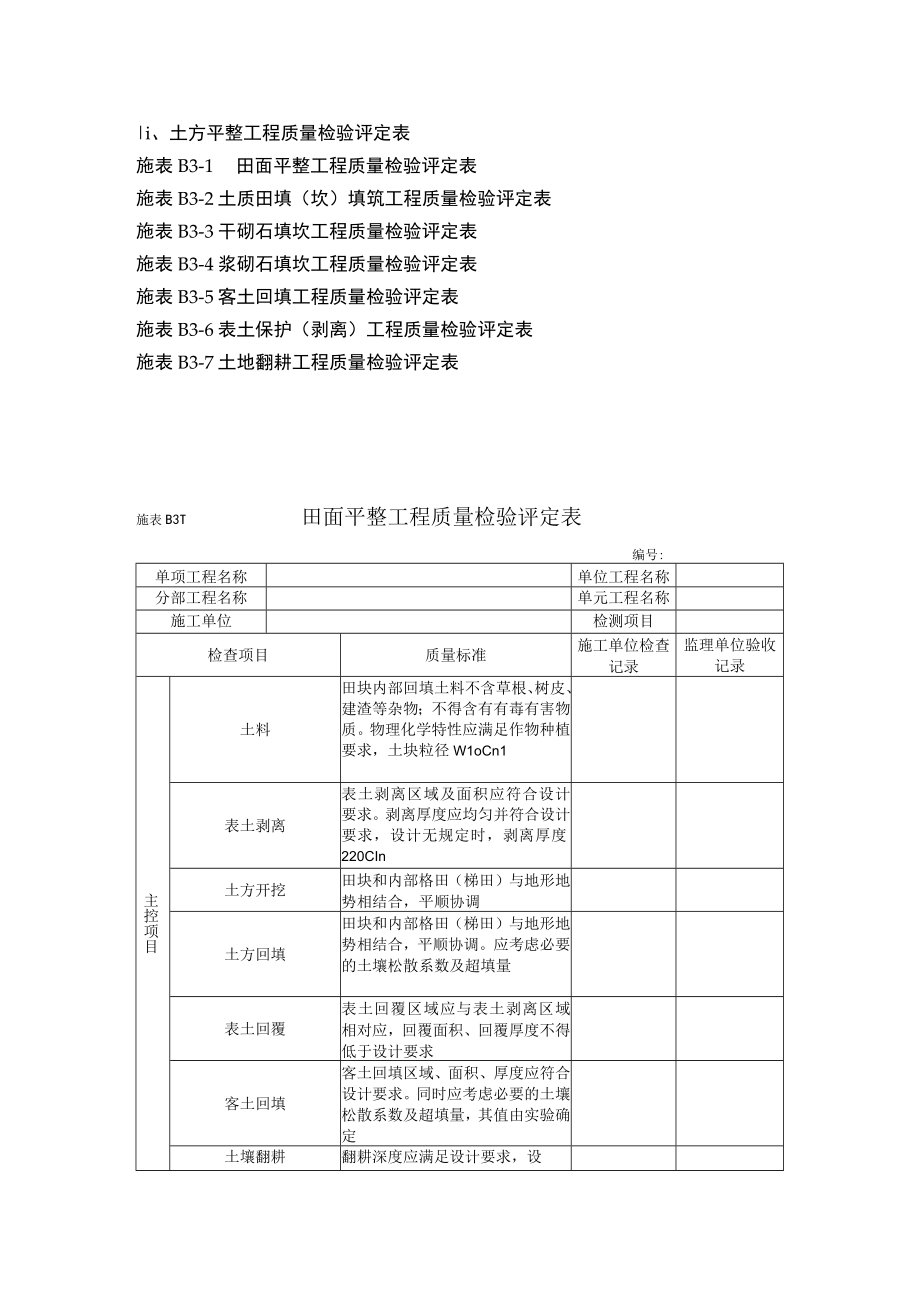 土方平整工程质量检验评定表.docx_第1页