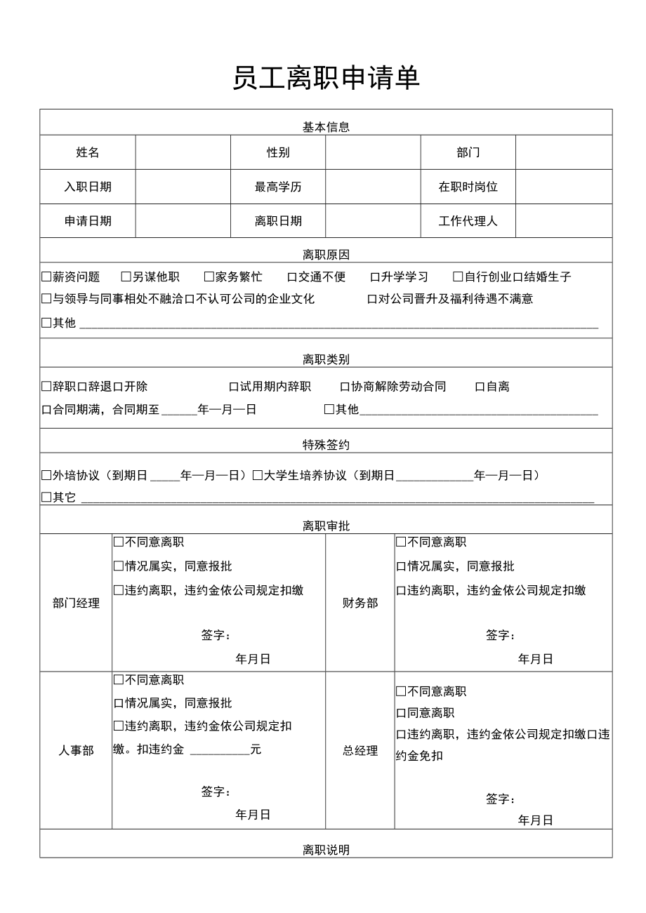 员工离职申请单.docx_第1页