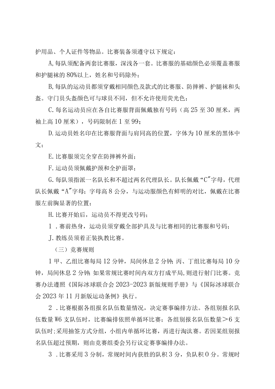 长春市第一届运动会青少年组冰球比赛竞赛规程.docx_第3页