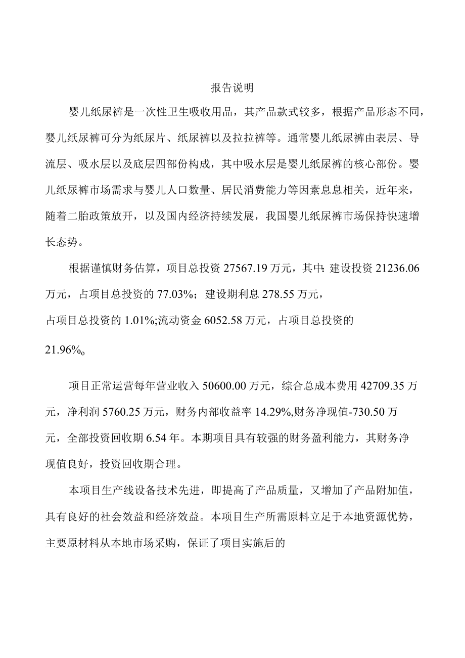 婴儿纸尿裤项目投资计划及资金方案.docx_第2页