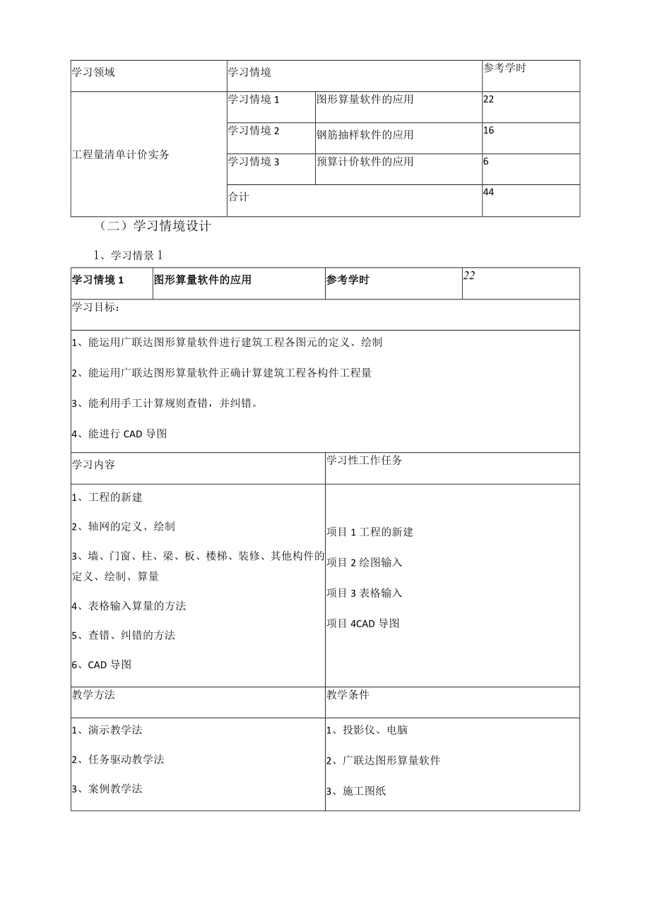 建筑工程预算软件应用课程标准.docx_第3页