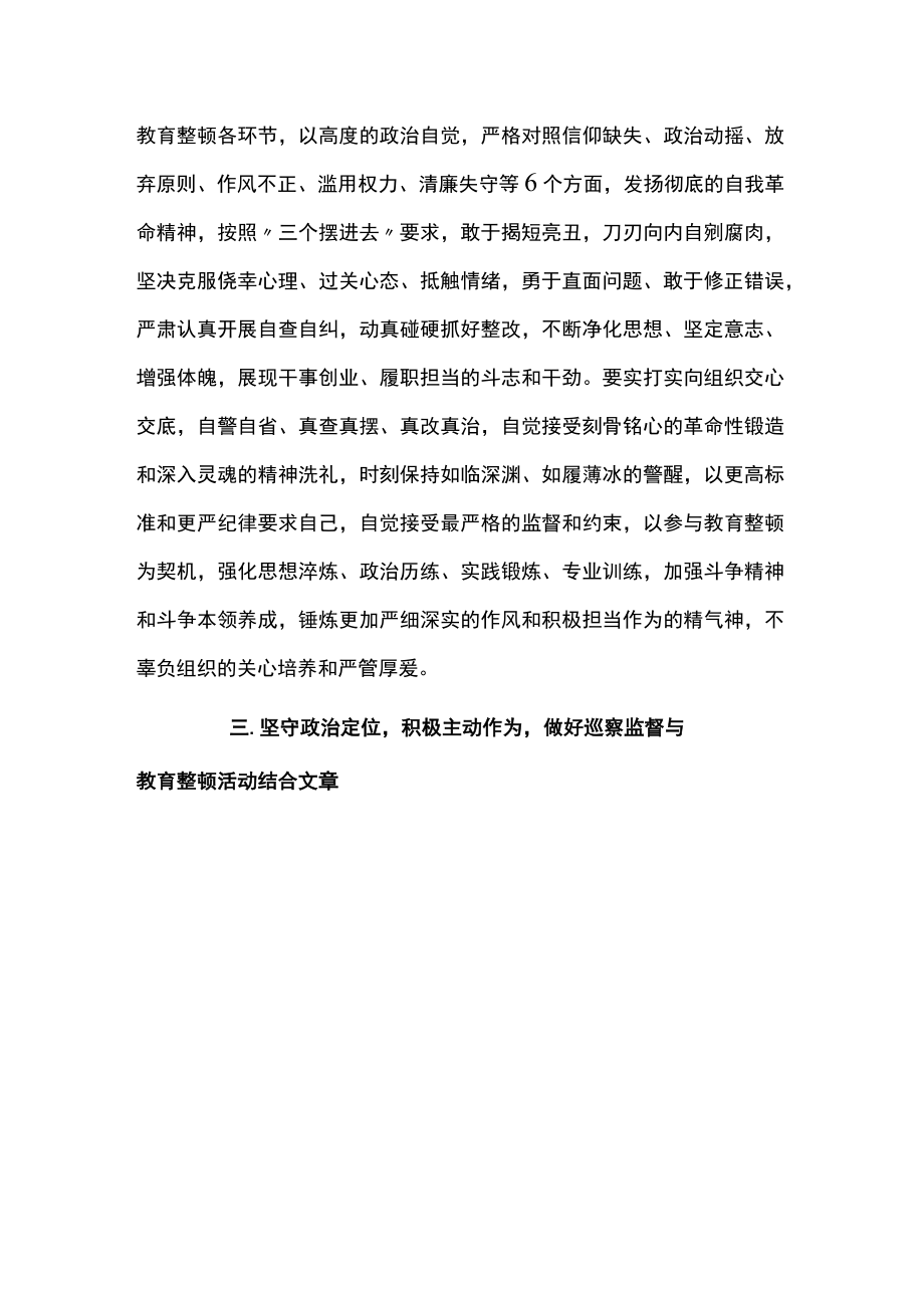 在纪检监察干部队伍教育整顿研讨会上的发言材料两篇.docx_第3页