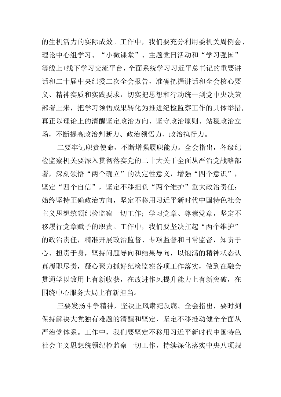 学习二十届中央纪委二次全会精神交流发言材料两篇.docx_第2页