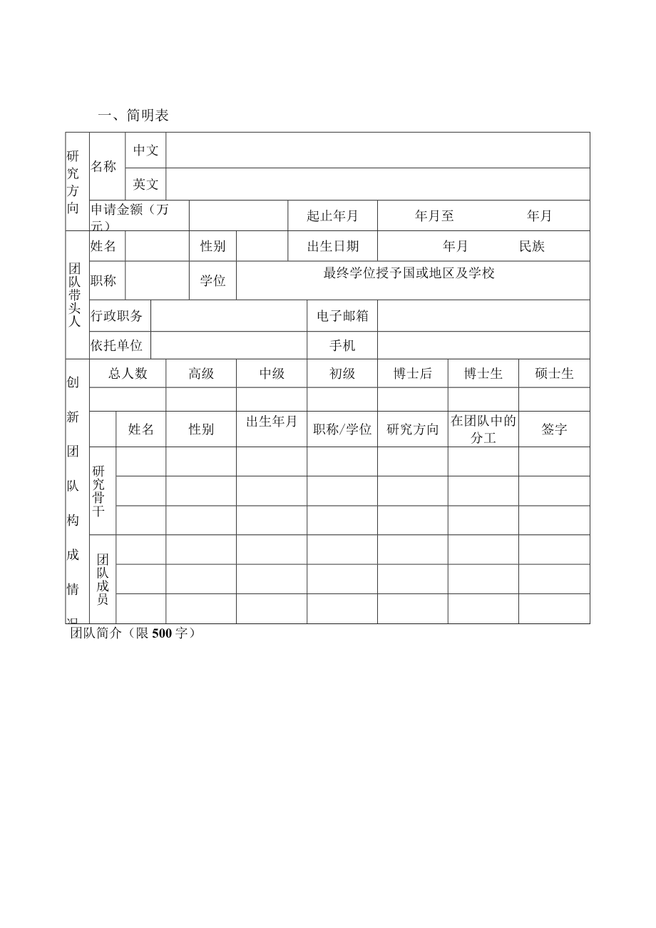 福建师范大学青年创新团队建设计划申请书.docx_第2页