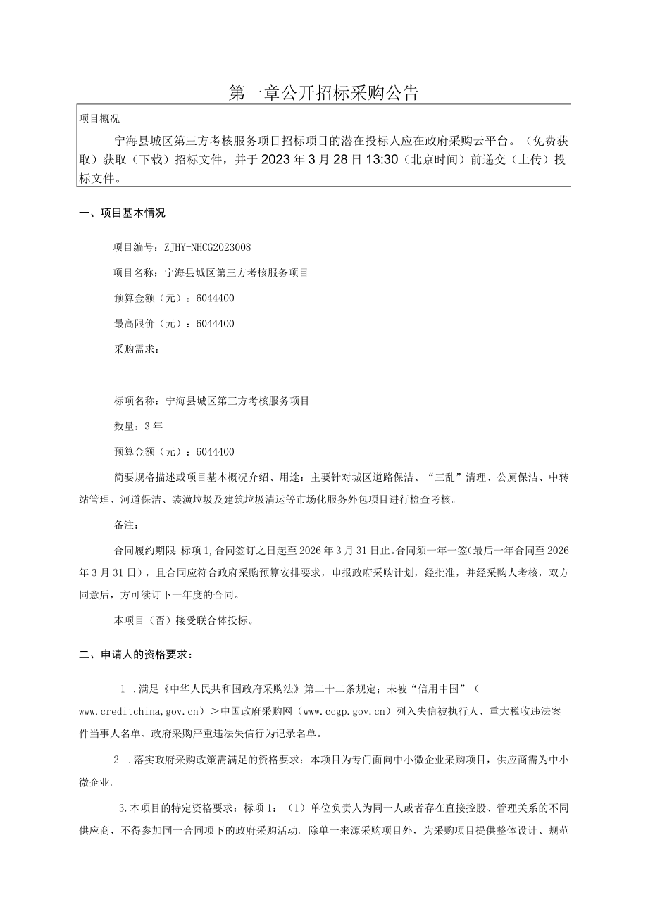 城区第三方考核服务项目招标文件.docx_第3页