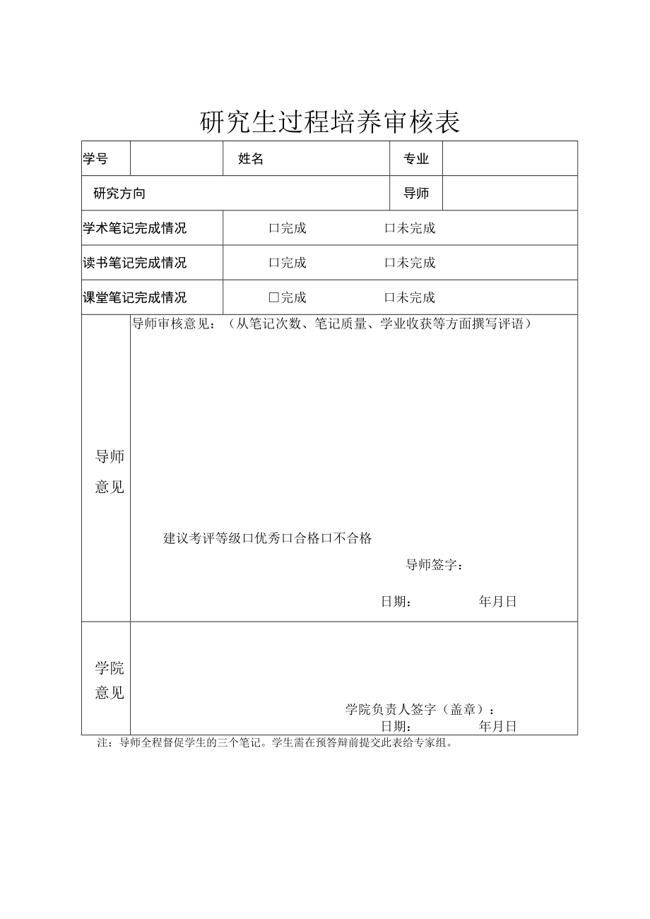 研究生过程培养审核表.docx_第1页