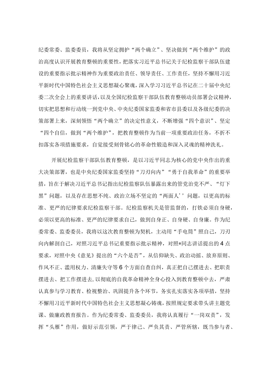 在纪检监察干部队伍教育整顿研讨会上的发言材料.docx_第2页