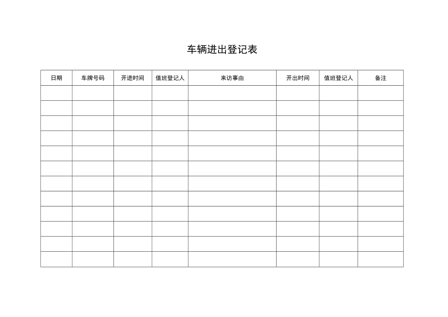 车辆进出登记表.docx_第1页