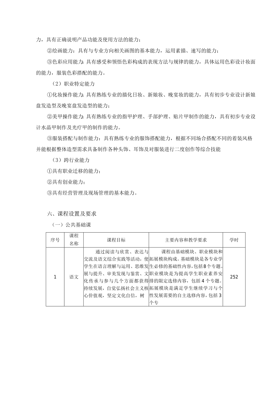 郑州市经济贸易学校2023级美发与形象设计专业人才培养方案.docx_第3页