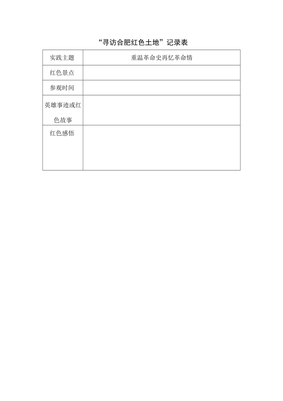 寻访合肥红色土地研学表 教学设计.docx_第1页